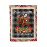Personalized Gift Plaid Tartan Blanket Clan Moffat With Moose Lover Xmas Gift Santa Riding Christmas Fleece Blanket