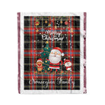 Personalized Gift Tartan Plaid Blanket Clan Norwegian With Funny Santa Snowman Reindeer Merry Christmas Fleece Blanket, Home Living Room, Plaid Blanket, Tartan Blanket, Scottish Blanket, Buffalo fleece blanket, Christmas Blanket