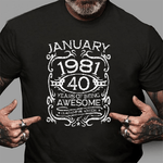 Scotstee Shop - 40 Years Old Gifts Vintage January 1981 Birthday Shirt 40th Birthday Gift Funny 40th Birthday T Shirts