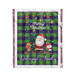 Personalized Gift Tartan Plaid Blanket Clan Dalrymple Hunting With Funny Santa Snowman Reindeer Merry Christmas Fleece Blanket, Home Living Room, Plaid Blanket, Tartan Blanket, Scottish Blanket, Buffalo fleece blanket, Christmas Blanket