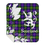 Sherpa Blanket - Tartan Blanket Thistle and Lion Scottish Clan Cameron Plaid Blanket, plaid sherpa blanket queen,purple sherpa blanket,queen sherpa blanket,queen size sherpa blanket,red sherpa blanket,scottish tartan blankets,sherpa blanket,sherpa christmas blanket
