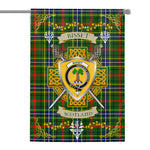 House Flag - Bisset Pattern Irish Shield Celtic Cross Tartan Garden Flag St Patrick's Day Garden Flag