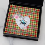 Sea Turtle Necklace Gift for My Beautiful Girlfriend Valentines Necklace Clan Gibson Tartan Blue Turtle Necklace
