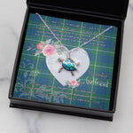Sea Turtle Necklace Gift for My Beautiful Girlfriend Valentines Necklace Clan Hamilton Hunting Ancient Tartan Blue Turtle Necklace