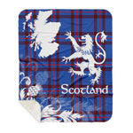 Sherpa Blanket - Tartan Blanket Thistle and Lion Scottish Clan Elliot Plaid Blanket, plaid sherpa blanket queen,purple sherpa blanket,queen sherpa blanket,queen size sherpa blanket,red sherpa blanket,scottish tartan blankets,sherpa blanket,sherpa christmas blanket