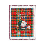 Personalized Gift Tartan Plaid Blanket Clan Chattan Modern With Funny Santa Snowman Reindeer Merry Christmas Fleece Blanket, Home Living Room, Plaid Blanket, Tartan Blanket, Scottish Blanket, Buffalo fleece blanket, Christmas Blanket