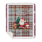 Personalized Gift Tartan Plaid Blanket Clan Clayton With Funny Santa Snowman Reindeer Merry Christmas Gift Sherpa Blanket, blue plaid sherpa blanket,blue tartan sherpa blanket,Buchan,buffalo plaid sherpa blanket,christmas sherpa blanket,Christmas Throw Blanket