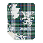 Sherpa Blanket - Tartan Blanket Thistle and Lion Scottish Clan MacKenzie Dress Ancient Plaid Blanket, plaid sherpa blanket queen,purple sherpa blanket,queen sherpa blanket,queen size sherpa blanket,red sherpa blanket,scottish tartan blankets,sherpa blanket,sherpa christmas blanket