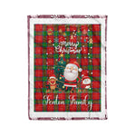 Personalized Gift Tartan Plaid Blanket Clan Fenton With Funny Santa Snowman Reindeer Merry Christmas Fleece Blanket, Home Living Room, Plaid Blanket, Tartan Blanket, Scottish Blanket, Buffalo fleece blanket, Christmas Blanket