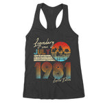 40th Birthday Gifts Legendary Since July 1981 40Th Birthday Women's Tank Top - Scotstee Shop