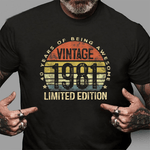 Scotstee Shop - 41 Year Old Gifts Vintage 1981 Birthday Shirt Limited Edition 41st Birthday Funny 41st Birthday T Shirts