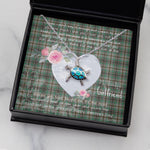 Sea Turtle Necklace Gift for My Beautiful Girlfriend Valentines Necklace Clan Craig Tartan Blue Turtle Necklace