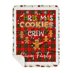 Personalized Gift Tartan Plaid Blanket Clan Cairns With Christmas Cookie Baking Crew Christmas Gift Sherpa Blanket, tartan sherpa blanket,buffalo plaid sherpa blanket,christmas sherpa blanket,Christmas Throw Blanket,green plaid sherpa blanket,green sherpa blanket