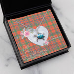 Sea Turtle Necklace Gift for My Beautiful Girlfriend Valentines Necklace Clan Munro Ancient Tartan Blue Turtle Necklace