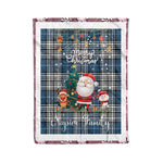 Personalized Gift Tartan Plaid Blanket Clan Napier With Funny Santa Snowman Reindeer Merry Christmas Fleece Blanket, Home Living Room, Plaid Blanket, Tartan Blanket, Scottish Blanket, Buffalo fleece blanket, Christmas Blanket