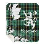 Sherpa Blanket - Tartan Blanket Thistle and Lion Scottish Clan Wallace Ancient Plaid Blanket, plaid sherpa blanket queen,purple sherpa blanket,queen sherpa blanket,queen size sherpa blanket,red sherpa blanket,scottish tartan blankets,sherpa blanket,sherpa christmas blanket