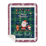 Personalized Gift Tartan Plaid Blanket Clan Graham Of Menteith Ancient With Funny Santa Snowman Reindeer Merry Christmas Gift Sherpa Blanket, blue plaid sherpa blanket,blue tartan sherpa blanket,Buchan,buffalo plaid sherpa blanket,christmas sherpa blanket,Christmas Throw Blanket