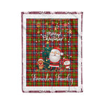 Personalized Gift Tartan Plaid Blanket Clan Forrester With Funny Santa Snowman Reindeer Merry Christmas Fleece Blanket, Christmas Blanket, Plaid Blanket, Tartan Blanket,Scottish Blanket