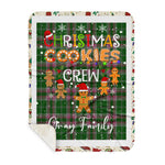 Personalized Gift Tartan Plaid Blanket Clan Gray With Christmas Cookie Baking Crew Christmas Gift Sherpa Blanket, tartan sherpa blanket,buffalo plaid sherpa blanket,christmas sherpa blanket,Christmas Throw Blanket,green plaid sherpa blanket,green sherpa blanket
