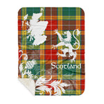 Sherpa Blanket - Tartan Blanket Thistle and Lion Scottish Clan Buchanan Old Sett Plaid Blanket, plaid sherpa blanket queen,purple sherpa blanket,queen sherpa blanket,queen size sherpa blanket,red sherpa blanket,scottish tartan blankets,sherpa blanket,sherpa christmas blanket