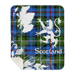 Sherpa Blanket - Tartan Blanket Thistle and Lion Scottish Clan MacKenzie Modern Plaid Blanket, plaid sherpa blanket queen,purple sherpa blanket,queen sherpa blanket,queen size sherpa blanket,red sherpa blanket,scottish tartan blankets,sherpa blanket,sherpa christmas blanket