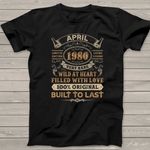 Scotstee Shop - 41st Birthday Gifts 41 Years Old Retro Born In April 1980 Birthday Shirt