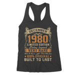 41th Birthday Gift 41 Years Old Retro Vintage December 1980 Birthday Gift Women's Tank Top - Scotstee Shop
