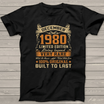 Scotstee Shop - 41th Birthday Gift 41 Years Old Retro Vintage December 1980 Birthday Shirt