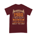 Scotstee Shop - 41th Birthday Gift 41 Years Old Retro Vintage December 1980 Birthday Shirt