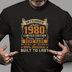 Scotstee Shop - 41th Birthday Gift 41 Years Old Retro Vintage December 1980 Birthday Shirt