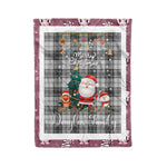 Personalized Gift Tartan Plaid Blanket Clan Douglas Grey Modern With Funny Santa Snowman Reindeer Merry Christmas Fleece Blanket, Home Living Room, Plaid Blanket, Tartan Blanket, Scottish Blanket, Buffalo fleece blanket, Christmas Blanket