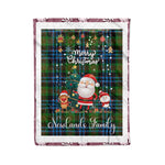 Personalized Gift Tartan Plaid Blanket Clan Newlands With Funny Santa Snowman Reindeer Merry Christmas Fleece Blanket, Home Living Room, Plaid Blanket, Tartan Blanket, Scottish Blanket, Buffalo fleece blanket, Christmas Blanket