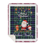 Personalized Gift Tartan Plaid Blanket Clan Graham Of Montrose Modern With Funny Santa Snowman Reindeer Merry Christmas Gift Sherpa Blanket, blue plaid sherpa blanket,blue tartan sherpa blanket,Buchan,buffalo plaid sherpa blanket,christmas sherpa blanket,Christmas Throw Blanket
