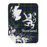 Sherpa Blanket - Tartan Blanket Thistle and Lion Scottish Clan Mowat Plaid Blanket, plaid sherpa blanket queen,purple sherpa blanket,queen sherpa blanket,queen size sherpa blanket,red sherpa blanket,scottish tartan blankets,sherpa blanket,sherpa christmas blanket