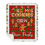 Personalized Gift Tartan Plaid Blanket Clan Dewar With Christmas Cookie Baking Crew Christmas Gift Sherpa Blanket, tartan sherpa blanket,buffalo plaid sherpa blanket,christmas sherpa blanket,Christmas Throw Blanket,green plaid sherpa blanket,green sherpa blanket