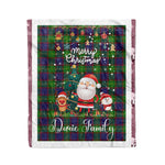 Personalized Gift Tartan Plaid Blanket Clan Durie With Funny Santa Snowman Reindeer Merry Christmas Fleece Blanket, Home Living Room, Plaid Blanket, Tartan Blanket, Scottish Blanket, Buffalo fleece blanket, Christmas Blanket