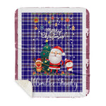 Personalized Gift Tartan Plaid Blanket Clan Allardice With Funny Santa Snowman Reindeer Merry Christmas Gift Sherpa Blanket, blue plaid sherpa blanket,blue tartan sherpa blanket,Buchan,buffalo plaid sherpa blanket,christmas sherpa blanket,Christmas Throw Blanket
