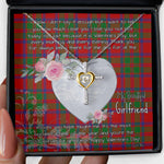 Gift For My Beautiful Girlfriend Necklace Valentine Necklace Clan MacKintosh Modern Tartan Cross Dancing Necklace Scottish Tartan Jewelry