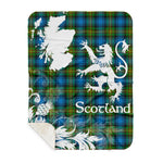 Sherpa Blanket - Tartan Blanket Thistle and Lion Scottish Clan Grant Hunting Plaid Blanket, plaid sherpa blanket queen,purple sherpa blanket,queen sherpa blanket,queen size sherpa blanket,red sherpa blanket,scottish tartan blankets,sherpa blanket,sherpa christmas blanket