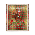 Personalized Gift Plaid Tartan Blanket Clan Gibbs With Moose Lover Xmas Gift Santa Riding Christmas Fleece Blanket