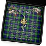 To My Beautiful Soulmate Sunflower Necklace In Your Eyes I Have Found My Home Clan Bannerman Tartan Jewelry For Girlfriend, Tartan Sunflower Pendant Necklace, Scottish Tartan Jewelry, valentine necklace, necklace girlfriend, necklace for wife, cute necklaces for girlfriend, jewelry for girlfriend, to my soulmate necklace, to my future wife necklace