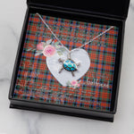Sea Turtle Necklace Gift for My Beautiful Girlfriend Valentines Necklace Clan MacDuff Ancient Tartan Blue Turtle Necklace