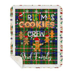 Personalized Gift Tartan Plaid Blanket Clan Reid With Christmas Cookie Baking Crew Christmas Gift Sherpa Blanket, tartan sherpa blanket,buffalo plaid sherpa blanket,christmas sherpa blanket,Christmas Throw Blanket,green plaid sherpa blanket,green sherpa blanket