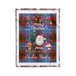Personalized Gift Tartan Plaid Blanket Clan Newton With Funny Santa Snowman Reindeer Merry Christmas Fleece Blanket, Home Living Room, Plaid Blanket, Tartan Blanket, Scottish Blanket, Buffalo fleece blanket, Christmas Blanket