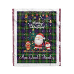 Personalized Gift Tartan Plaid Blanket Clan MacDonell of Glengarry With Funny Santa Snowman Reindeer Merry Christmas Fleece Blanket, Home Living Room, Plaid Blanket, Tartan Blanket, Scottish Blanket, Buffalo fleece blanket, Christmas Blanket
