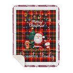 Personalized Gift Tartan Plaid Blanket Clan Denniston Orginal With Funny Santa Snowman Reindeer Merry Christmas Gift Sherpa Blanket, blue plaid sherpa blanket,blue tartan sherpa blanket,Buchan,buffalo plaid sherpa blanket,christmas sherpa blanket,Christmas Throw Blanket
