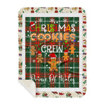 Personalized Gift Tartan Plaid Blanket Clan Prince Of Wales With Christmas Cookie Baking Crew Christmas Gift Sherpa Blanket, tartan sherpa blanket,buffalo plaid sherpa blanket,christmas sherpa blanket,Christmas Throw Blanket,green plaid sherpa blanket,green sherpa blanket