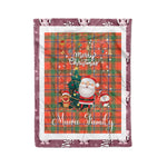 Personalized Gift Tartan Plaid Blanket Clan Munro Ancient With Funny Santa Snowman Reindeer Merry Christmas Fleece Blanket, Home Living Room, Plaid Blanket, Tartan Blanket, Scottish Blanket, Buffalo fleece blanket, Christmas Blanket