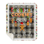 Personalized Gift Tartan Plaid Blanket Clan Menzies Ancient With Christmas Cookie Baking Crew Christmas Gift Sherpa Blanket, tartan sherpa blanket,buffalo plaid sherpa blanket,christmas sherpa blanket,Christmas Throw Blanket,green plaid sherpa blanket,green sherpa blanket