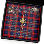 To My Beautiful Soulmate Sunflower Necklace In Your Eyes I Have Found My Home Clan MacLachlan Tartan Jewelry For Girlfriend, Tartan Sunflower Pendant Necklace, Scottish Tartan Jewelry, valentine necklace, necklace girlfriend, necklace for wife, cute necklaces for girlfriend, jewelry for girlfriend, to my soulmate necklace, to my future wife necklace